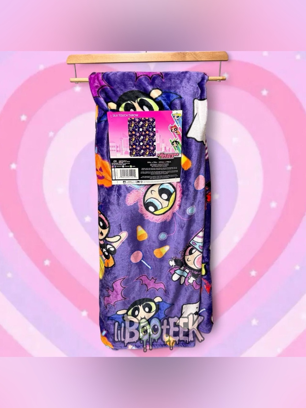 Powerpuff Girls Halloween Purple Plush Throw Blanket Spooky Costumes